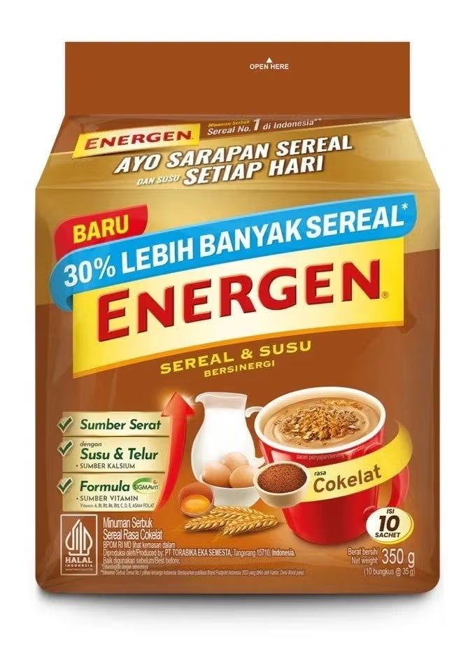 ENERGEN Instant Cereal Drink with Vitamins Breakfast Chocolatet Flavor 10s @34g
